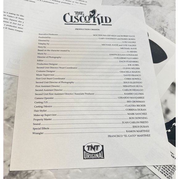 TNT Movie Press Kit Cisco Kid 1994 Cheech Marin Jimmy Smits Ron Perlman - Picture 6 of 10